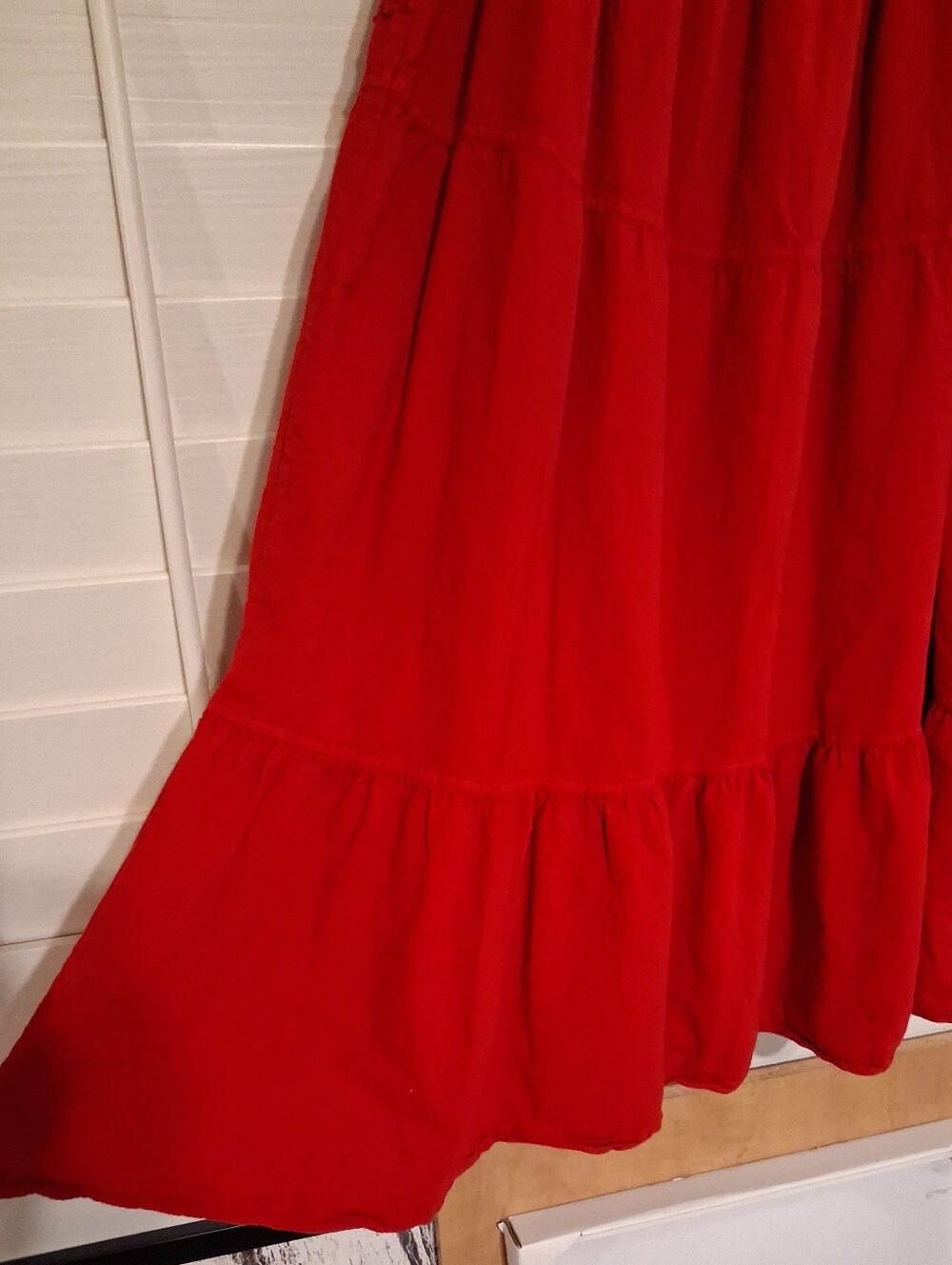 Red Peasant 100% Cotton Dress size Medium - Picture 7 of 10